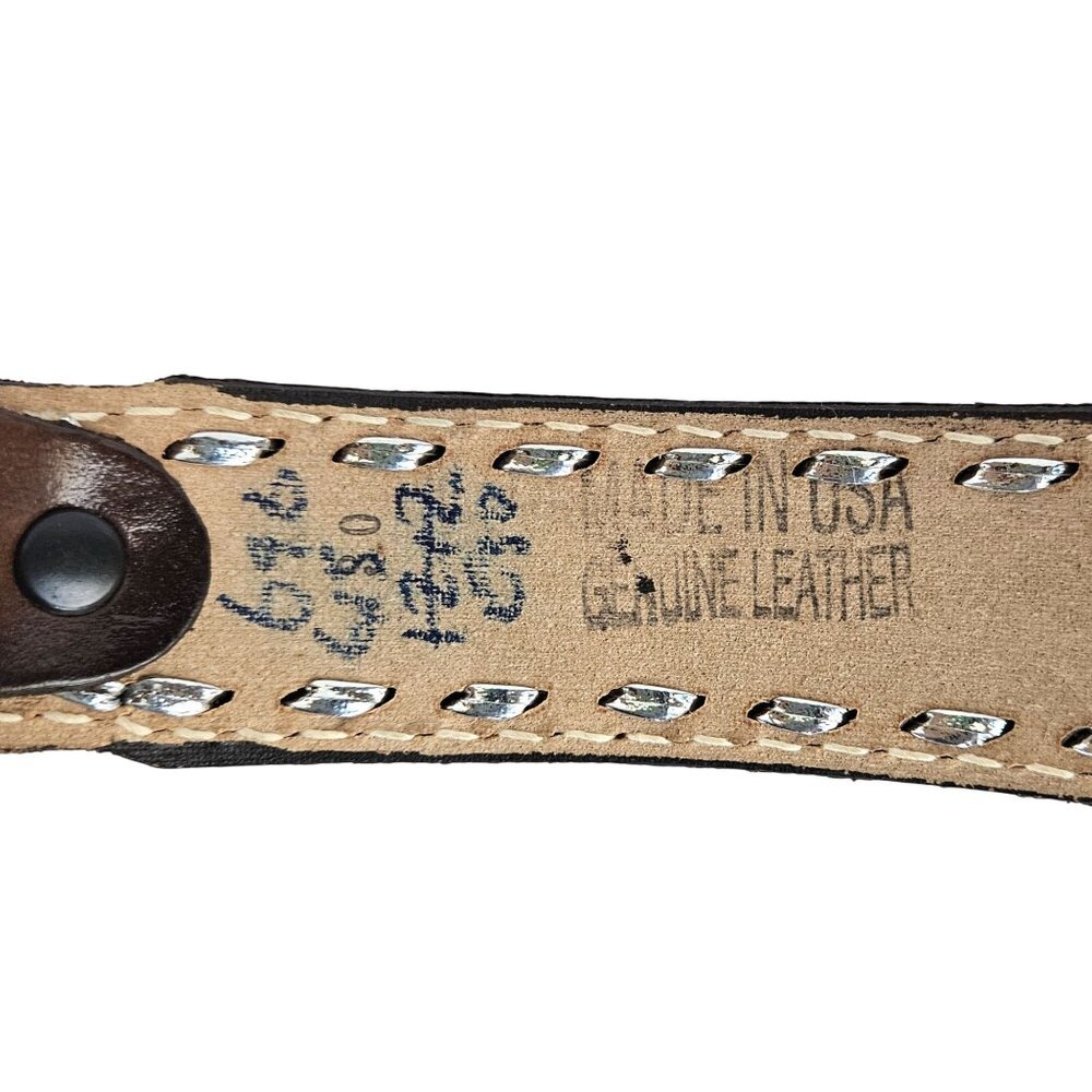 Vintage Tooled Leather Western Belt Cheryl USA 26 - 29 Waist S M Coastal Cowgirl - Picture 10 of 11